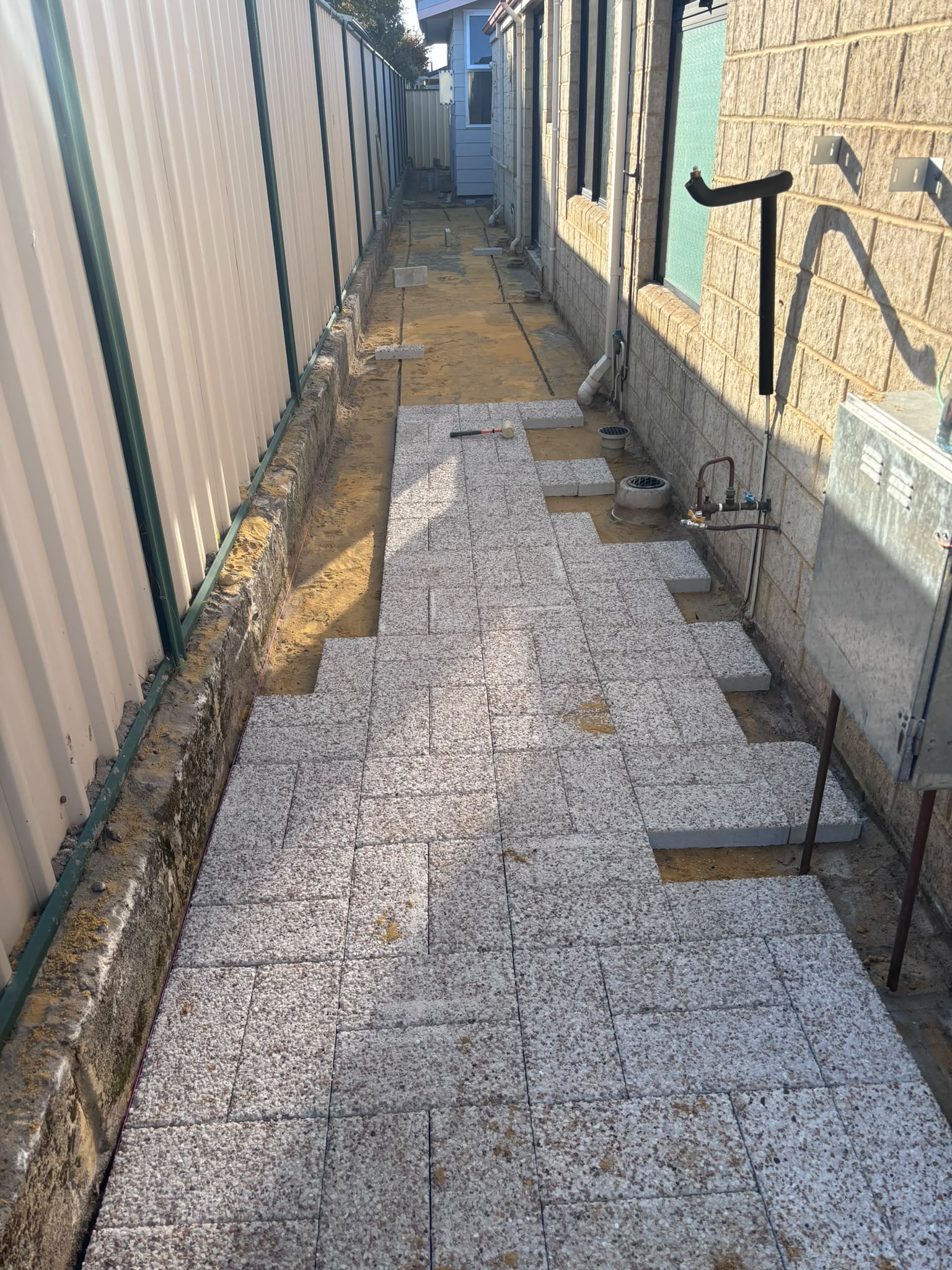 Garden pathway and gravel landscaping